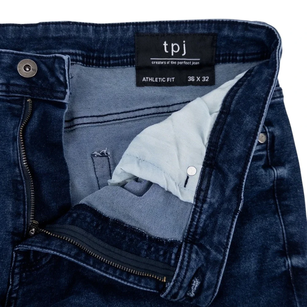 The Perfect Jean‎ TPJ Mens 36x32 Athletic Fit Blue Dark Wash Stretch Denim Jeans